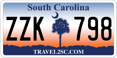SC license plate ZZK798