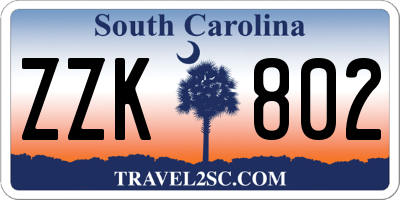 SC license plate ZZK802