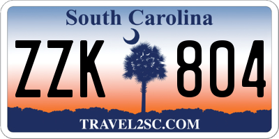 SC license plate ZZK804