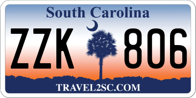 SC license plate ZZK806