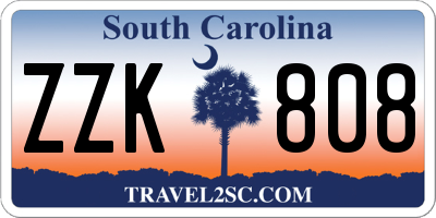 SC license plate ZZK808