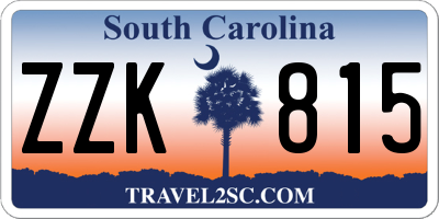 SC license plate ZZK815