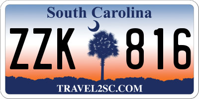 SC license plate ZZK816
