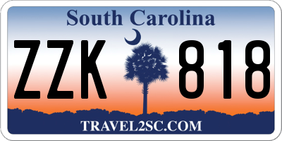 SC license plate ZZK818