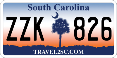 SC license plate ZZK826