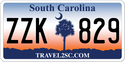 SC license plate ZZK829