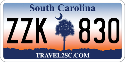 SC license plate ZZK830