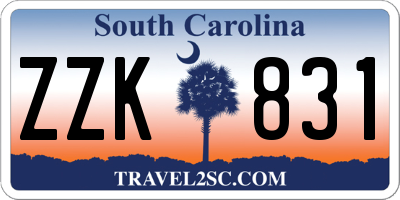 SC license plate ZZK831