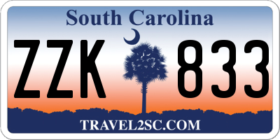 SC license plate ZZK833