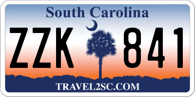 SC license plate ZZK841