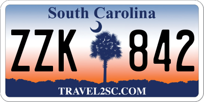 SC license plate ZZK842