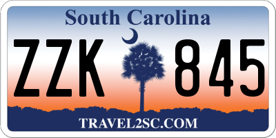 SC license plate ZZK845