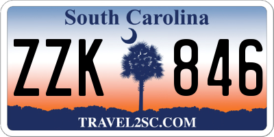 SC license plate ZZK846