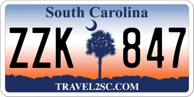 SC license plate ZZK847