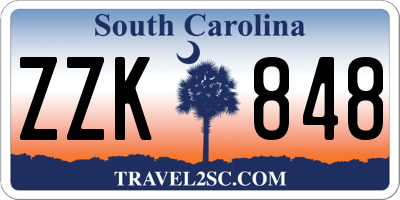 SC license plate ZZK848