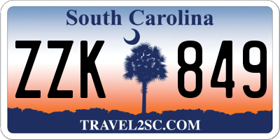 SC license plate ZZK849