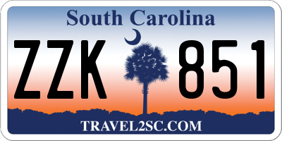 SC license plate ZZK851