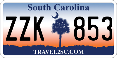 SC license plate ZZK853