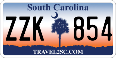 SC license plate ZZK854