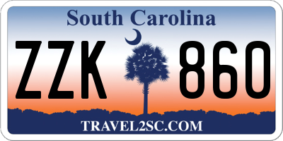 SC license plate ZZK860