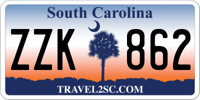 SC license plate ZZK862