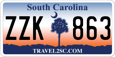 SC license plate ZZK863