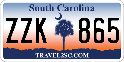 SC license plate ZZK865