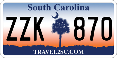 SC license plate ZZK870