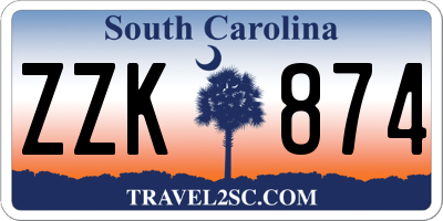SC license plate ZZK874