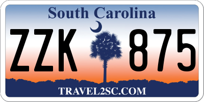 SC license plate ZZK875