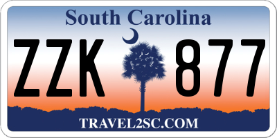 SC license plate ZZK877