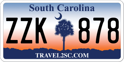 SC license plate ZZK878