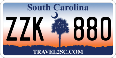 SC license plate ZZK880