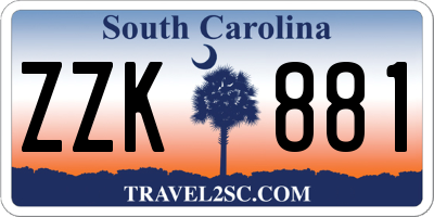 SC license plate ZZK881