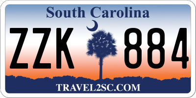 SC license plate ZZK884