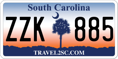 SC license plate ZZK885