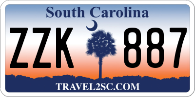 SC license plate ZZK887