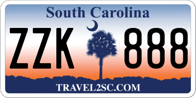 SC license plate ZZK888