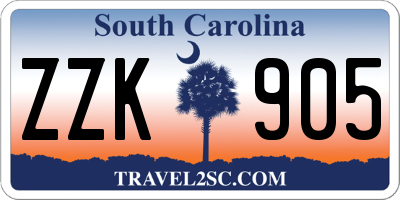 SC license plate ZZK905