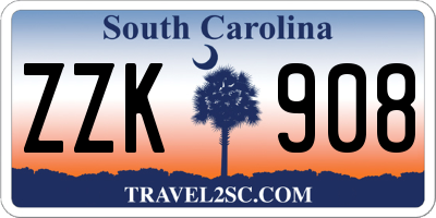 SC license plate ZZK908