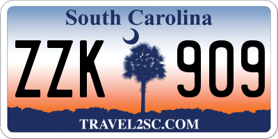 SC license plate ZZK909
