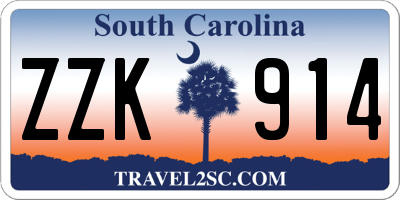 SC license plate ZZK914