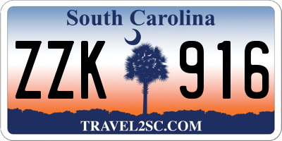 SC license plate ZZK916