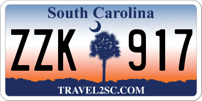 SC license plate ZZK917