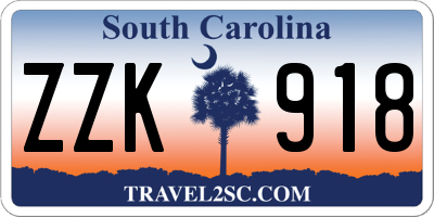 SC license plate ZZK918