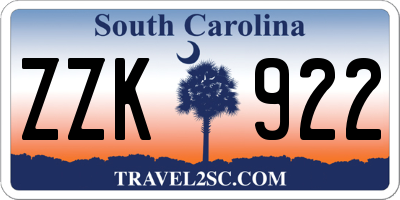 SC license plate ZZK922