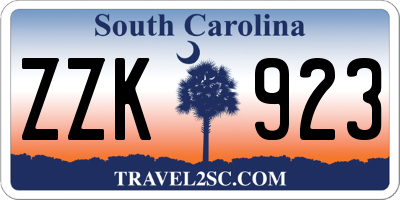 SC license plate ZZK923