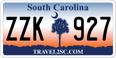 SC license plate ZZK927