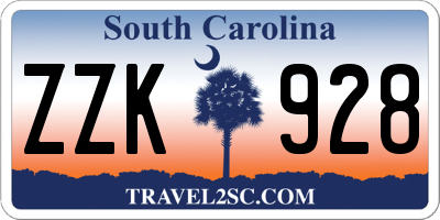 SC license plate ZZK928