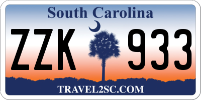 SC license plate ZZK933